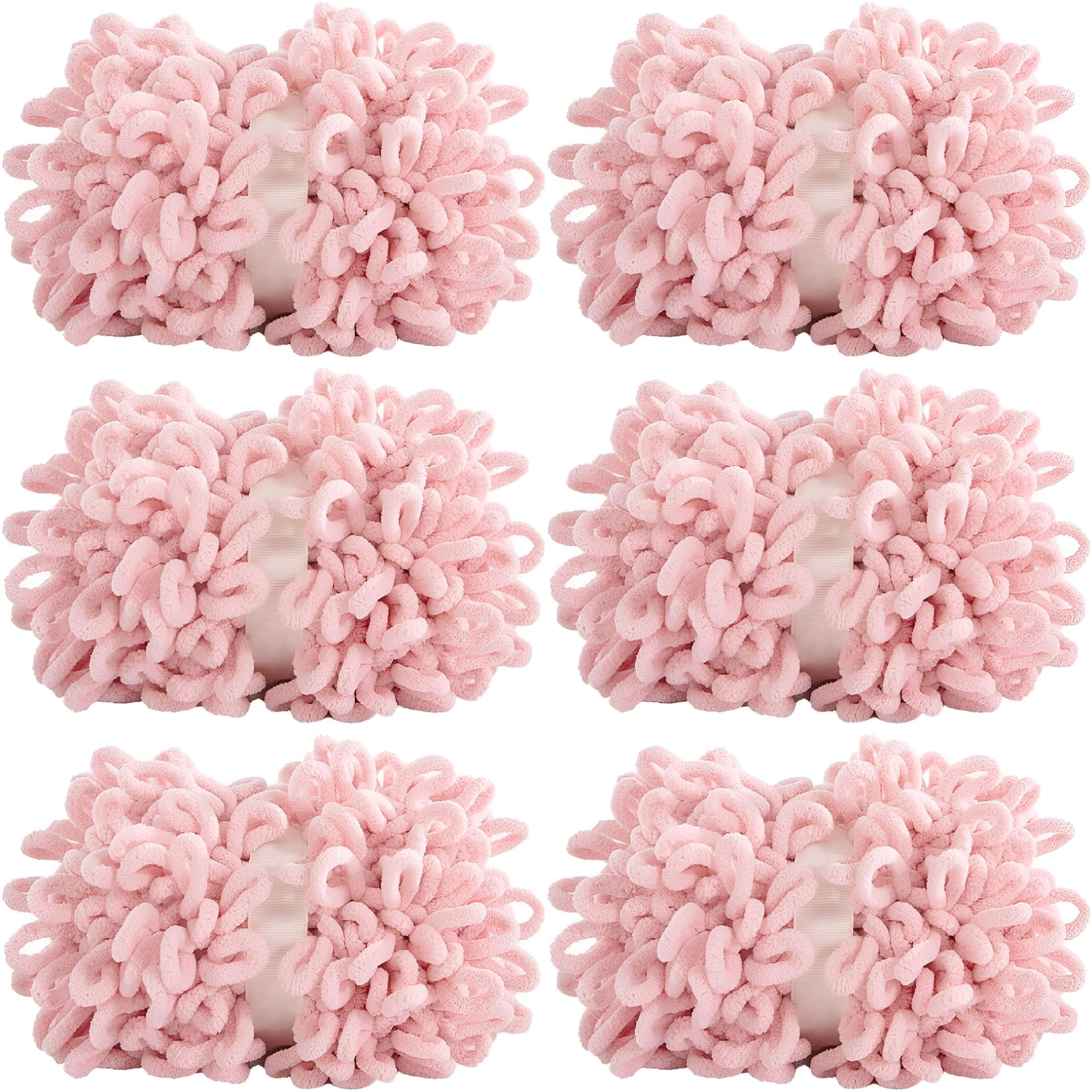 TUWAFE 2026 New 6 Pack Bulky Loop Yarn for Finger Knitting Soft,Off the Hook Loop Yarn,No-Needle Craft Chenille Yarn for Crocheting,Tie Dyed Hand-Knitting Yarn