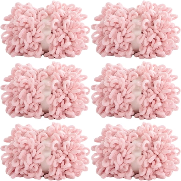 TUWAFE 2026 New 6 Pack Bulky Loop Yarn for Finger Knitting Soft,Off the Hook Loop Yarn,No-Needle Craft Chenille Yarn for Crocheting,Tie Dyed Hand-Knitting Yarn