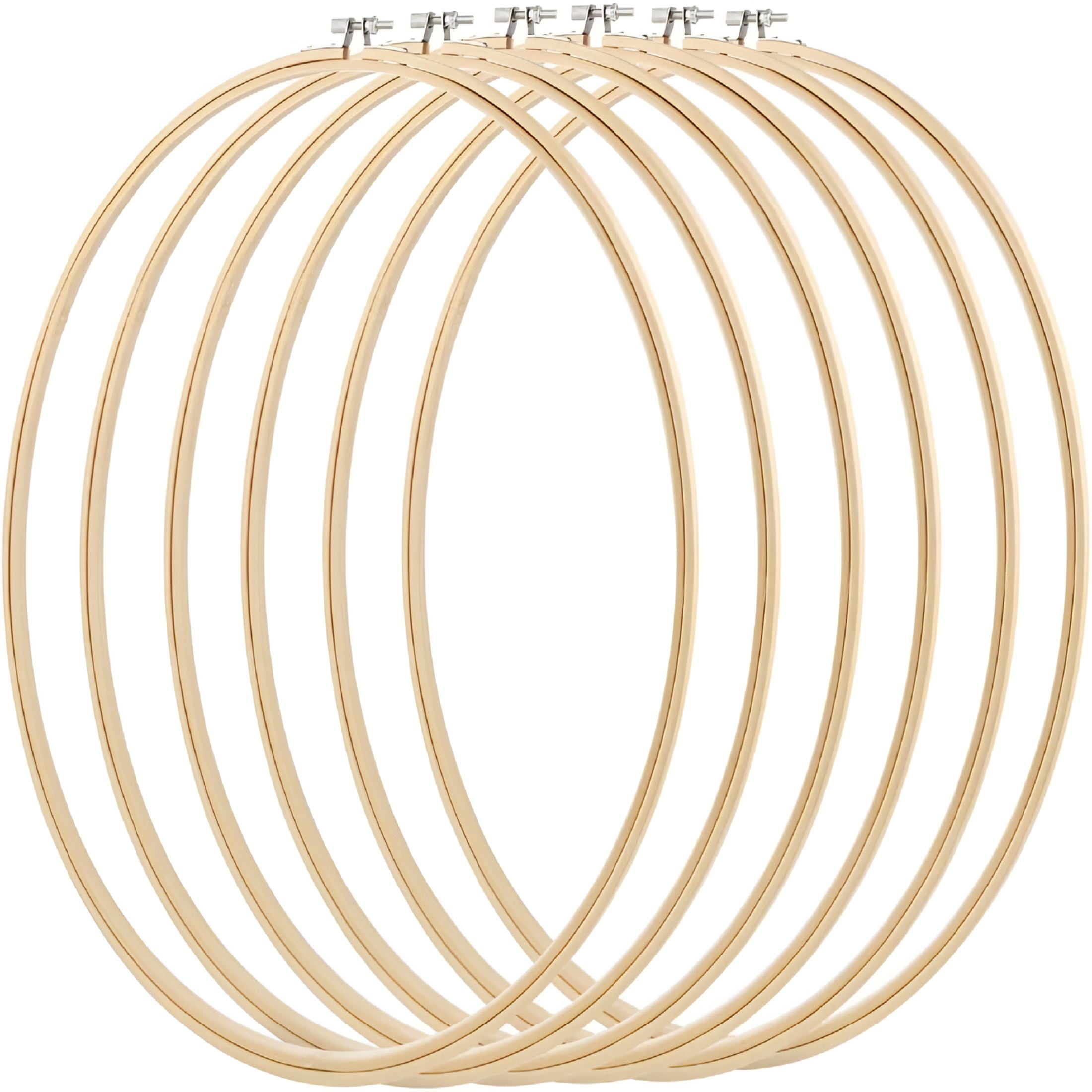 TUWAFE 2026 New 6 Pieces 16 Inch Embroidery Hoops Cross Stitch Hoop Ring for Art Craft Handy Sewing,Wedding Wreath Decoration and Dream Catcher,Yellow