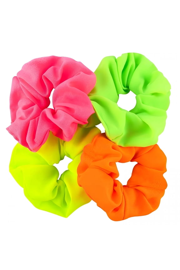 2026 New 8 Pack Neon Scrunchies, Bright Color Hair Accessories, Premium Elastic Ponytail Bands for Women, 90S Party Outfits & Workout Costumes for Gym, Dance, Festival, Beach, Travel