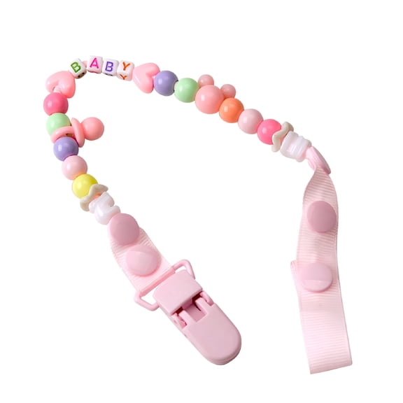 TUWAFE 2026 New Baby Beads Chain Rope Dummy Anti-Drop Pacifier Clip Teether Nipple Holder Leash for Pacifier Attachment,Baby Care,Teething Relief,On-The-Go Use,Preventing Loss.