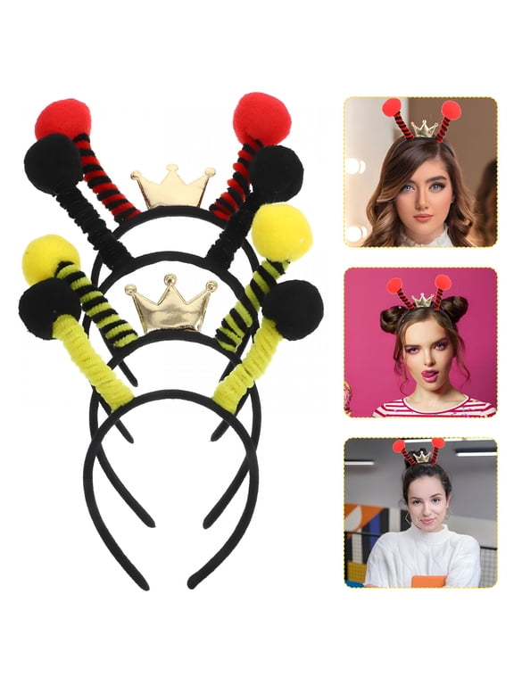 2026 New Bee Headband Multi Fabric Antenna Design for Cosplay and Parties Bee Antenna Headband 4Pcs for Costume Events, Halloween, Themed Parties, Fun Gatherings.