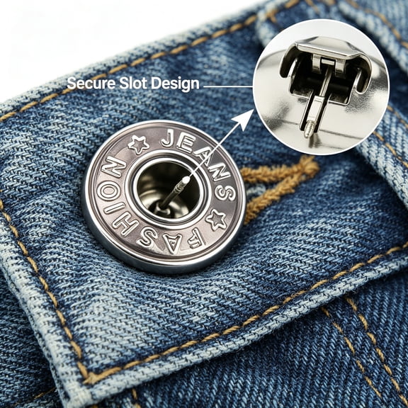 TUWAFE 2026 New Button Pins for Jeans,No Sew and No Tools Instant Jean Button Pins for Pants,4 Sets Replacement Buttons,Simple Installation,Reusable and Adjustable,0.67X0.59"
