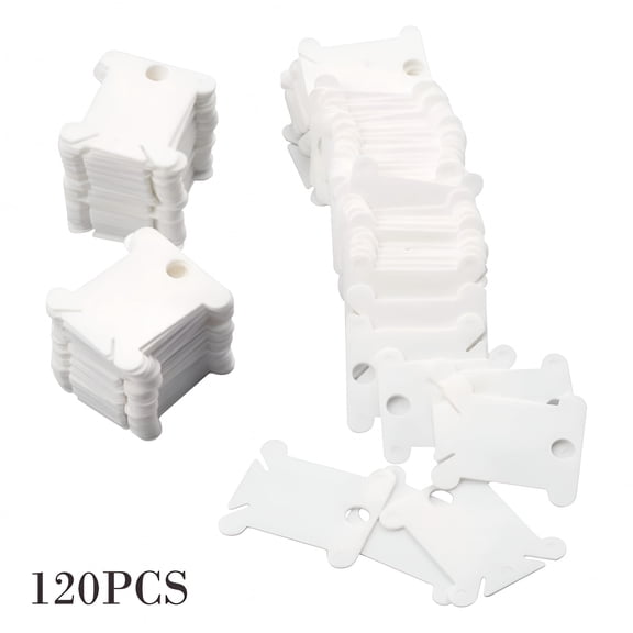 TUWAFE 2026 New Embroidery Floss Bobbins,120 Pcs Embroidery Floss Organizer,Plastic Embroidery Thread Cards for Cross Stitch Thread Holder Sewing Storage(White)