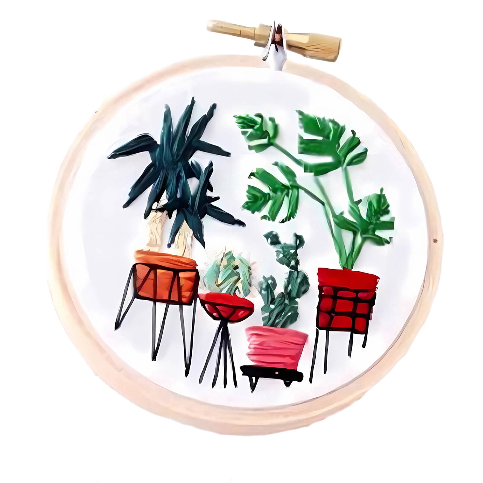 TUWAFE 2026 New Embroidery Kit for Beginners Diy Creativity Punch Needle Kits Adults Beginner Professional Use Cross Stitch Kits for Home Classroom Gift Style 7