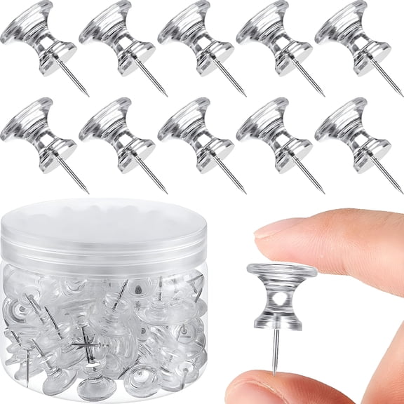 TUWAFE 2026 New Giant Push Pins with Plastic Heads and Steel Points,60 Pieces for Corkboard, Bulletin Board, Office, Classroom, Home