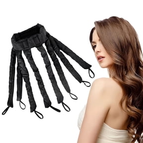 TUWAFE 2026 New No Heat Hair Curler Headband for Long Hair, Satin Heatless Curling Rod with Adjustable Strap Overnight No Heat Curling Roller for Women and Girls Waves and Curls (Black)
