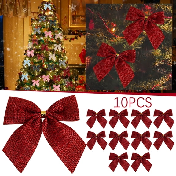 TUWAFE 2026 New Mini Bows-Hot Red Satin Ribbon Bows-3X3Inch Christmas Bows for Craft Sewing Scrapbooking Wedding and Gift Wrapping Christmas Tree Garland Decoration Decorations
