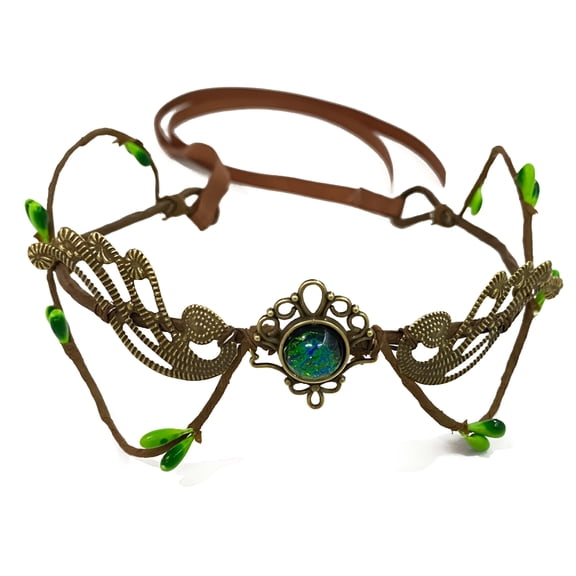 TUWAFE 2026 New Queen Crown Adjustable Ribbon Medieval Wedding Renaissance Festival Headpiece for Cosplay,Party,Masquerade,Theater