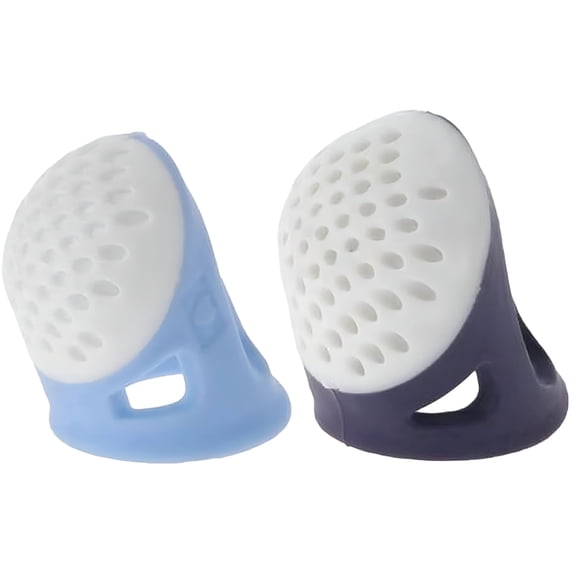 TUWAFE 2026 New Set of 2 Sewing Thimbles Silicone Pin Needles Thimbles Comfortable Non-Slip Finger Protector for Sewing, Quilting, Embroidery, Craft, Diy