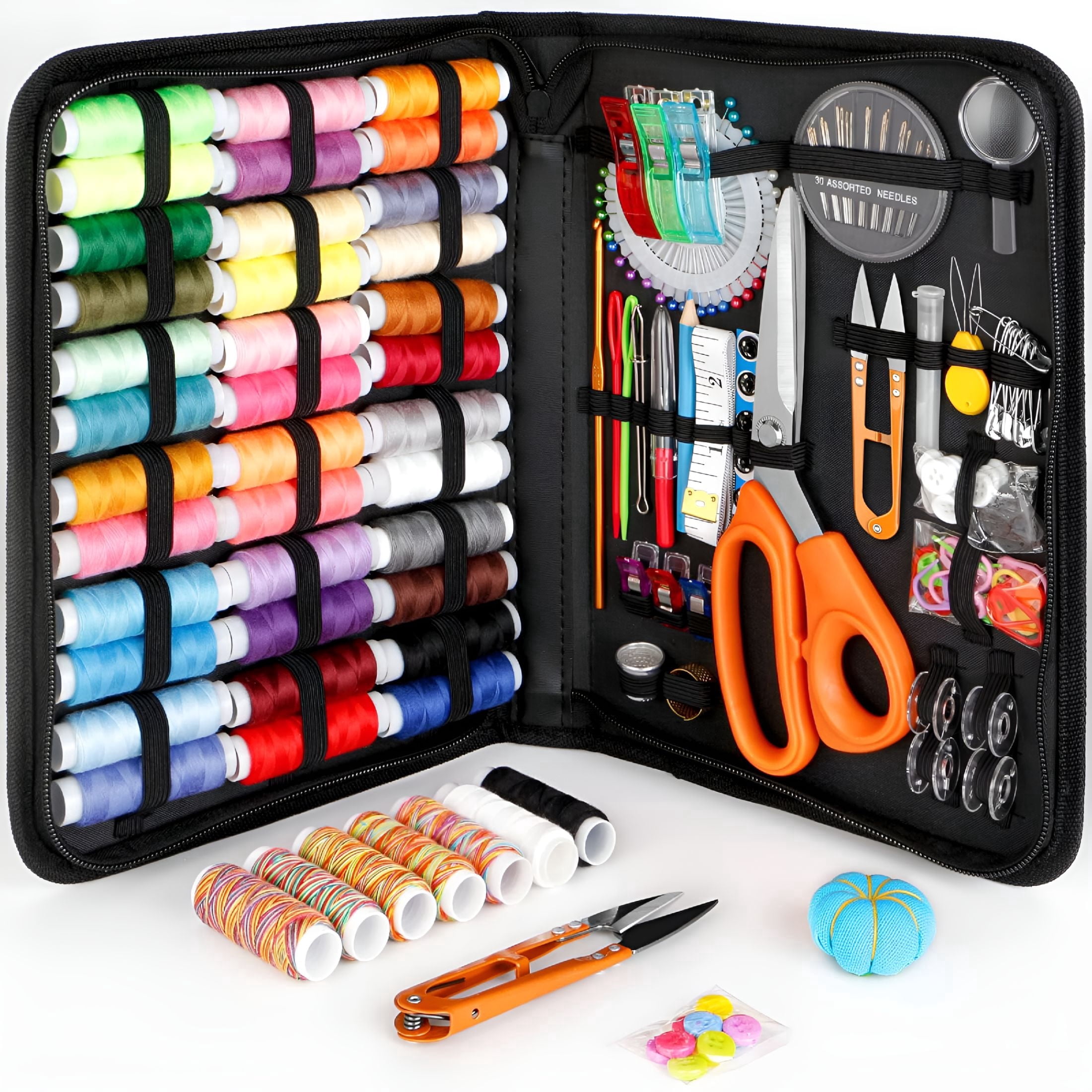 TUWAFE 2026 New Sewing Kit for Adults,Needle&Thread Kit for Sewing,Professional Sewing Supplies Accessories with Tailor Scissors,43Xl Thread,30 Needles,Yarn Snips&More for Travel Home Beginners