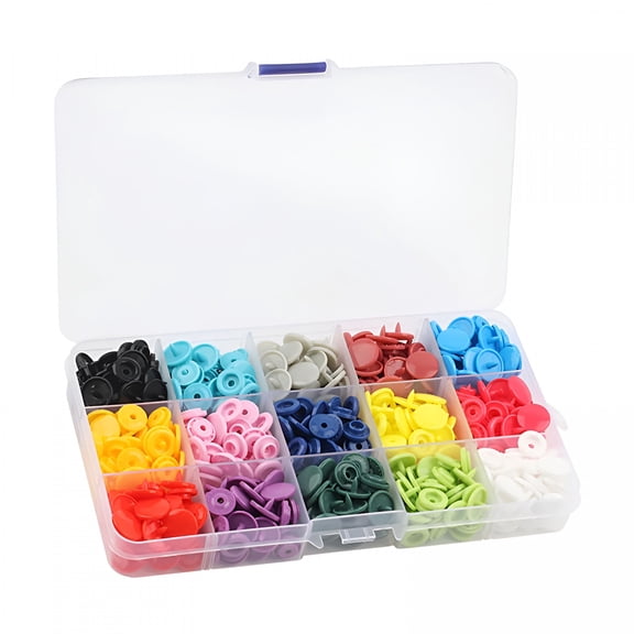 TUWAFE 2026 New Snap Button Kit Plastic Snap Set T5 Clothing Snap Fastener Tool Multicolor Resin Press Stud Cloth Tool Kit Round Diy No-Sew Button for Sewing Fabric Clothing Crafting