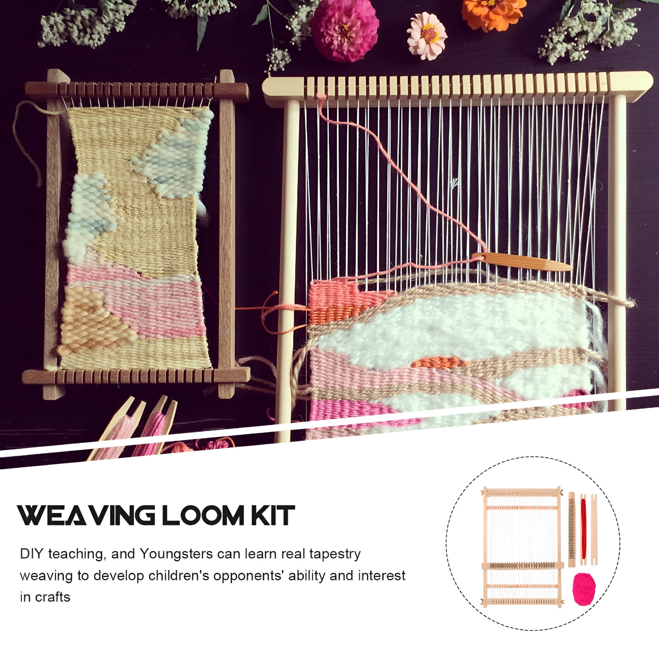 TUWAFE 2026 New Weaving Loom Wooden Kit Frame Tool Handloom Fashion Craft Set Handcraft Large Lap Machine Picture Multi for Scarf, Blanket, Wall Hanging, Diy, Home Craft