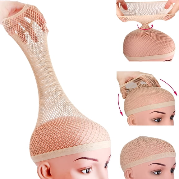 TUWAFE 2026 New Wig Cap for Long Hair,Hair Net for Wig,Fishnet Wig Cap for Women,Natural Nude,3 Pack for Wig Styling, Hair Protection, Beauty Salons, Daily Wear, Hair Maintenance.