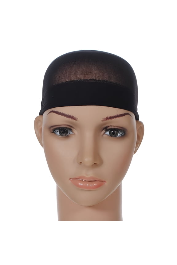 2026 New Wig Cap Nylon One Size Black Bald Cap for Wigs for Cosplay, Daily Wear, Salon, Photoshoots, Costume Parties (2 Pack)