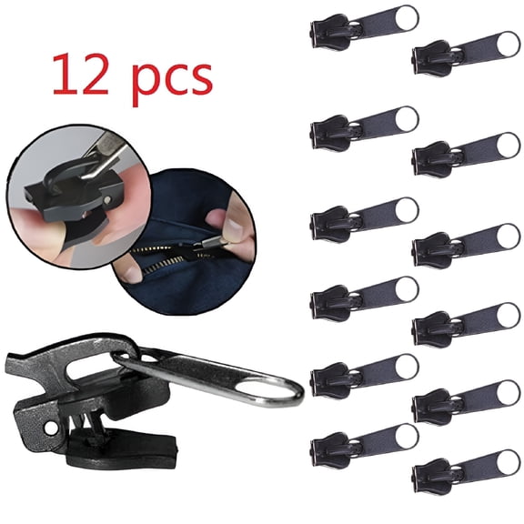 TUWAFE 2026 New Zip Slider Replacement 3 Sizes 12 Pieces Universal Zip Fixers Zip Repair,For Zipper Repair,Garment Fixes,Home Use,Outdoor Gear,Diy Projects.