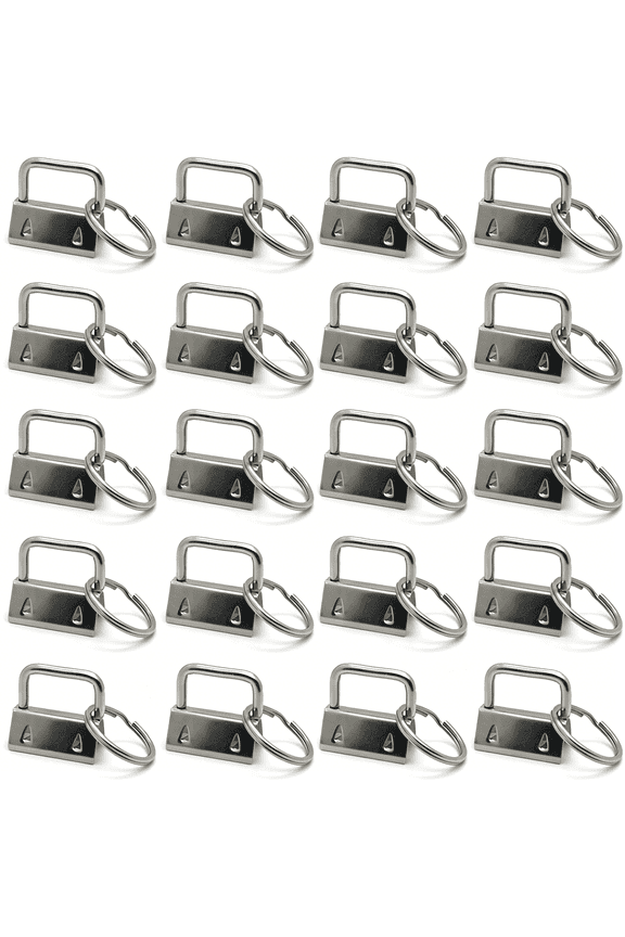 20Pcs 1 Inch Key Fob Hardware with Key Rings Sets,Wristlet Clasp