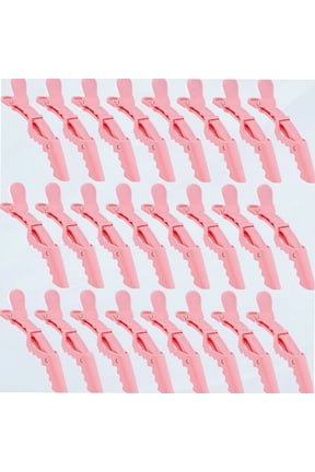 24 Pack Alligator Hair Clips for Styling Sectioning, Pink Salon Pro Hair Clips for Barber Clips for Hair Coloring, Cutting, Sectioning Big Gator Cutting Hair Clips Salon Alligator Clips