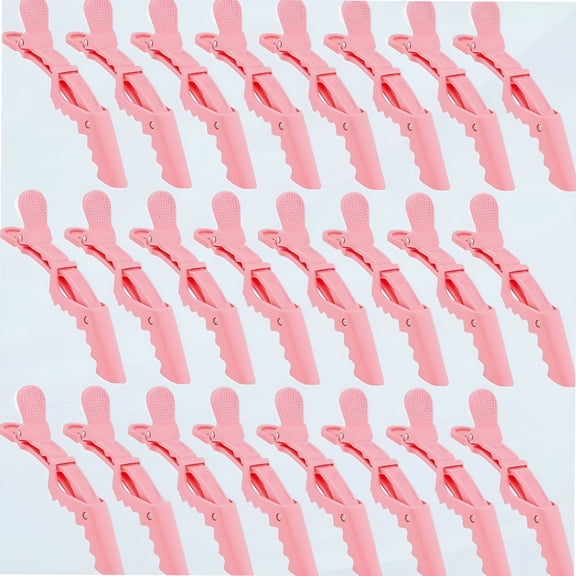 TUWAFE 24 Pack Alligator Hair Clips for Styling Sectioning, Pink Salon Pro Hair Clips for Barber Clips for Hair Coloring, Cutting, Sectioning Big Gator Cutting Hair Clips Salon Alligator Clips