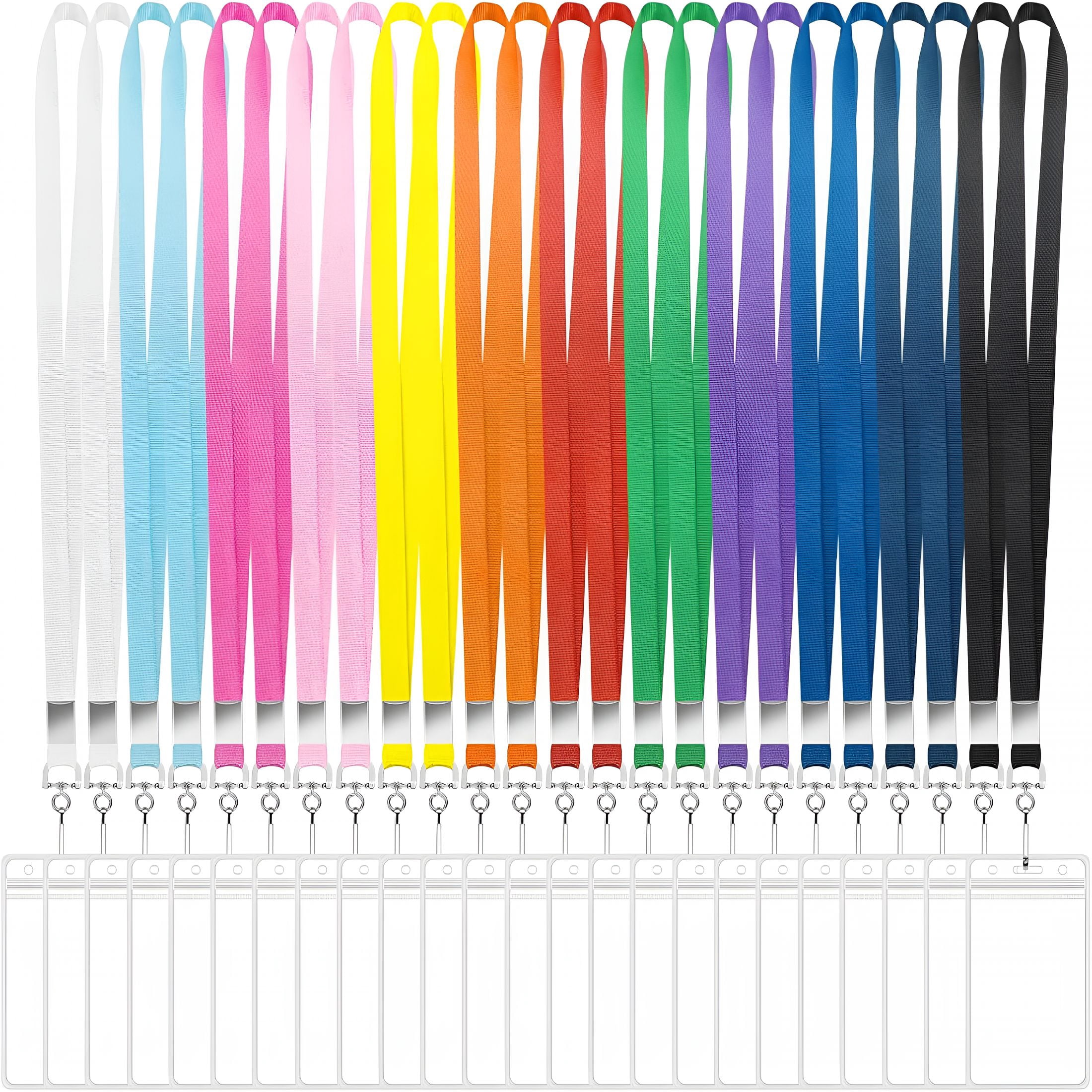 TUWAFE 24 Pack Lanyards for Id Badges Cruise Lanyard for Ship Cards with Waterproof Id Badge Holder (Colorful)