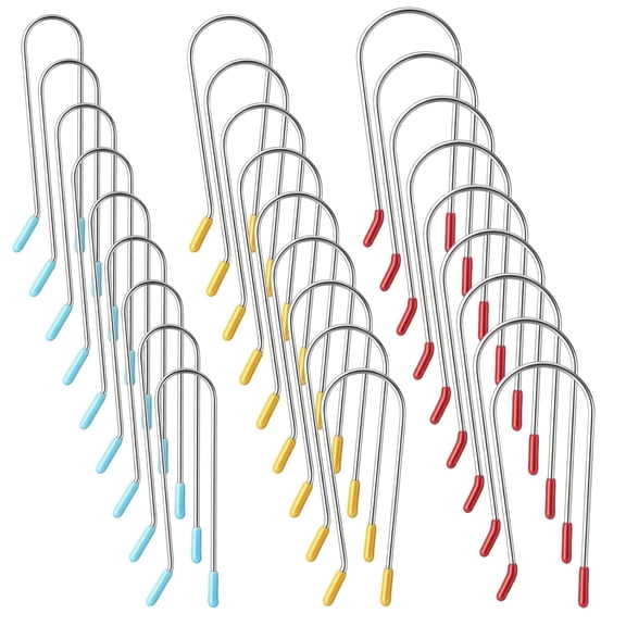 TUWAFE 24Pcs Hot Roller Clips,Hot Curler Clips Replacement Kit,Portable Replacement Hot Roller Clips Fits for Most Heated Rollers,Hot Curlers Clip Fits,Red,Yellow,Blue