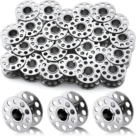 TUWAFE 25 Pcs Metal Bobbins, Metal Sewing Machine Bobbins Metal Bobbins for Sewing Machine with Bobbin Case, Sa156 Bobbins, Bobbins Class 15, Bobbins for Sewing Machine