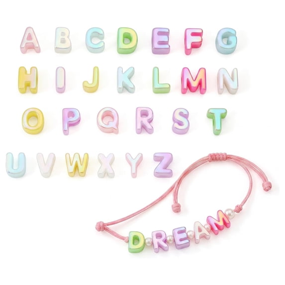 TUWAFE 26 Pcs Large A-Z Letter Beads Cute Chunky Alphabet, Jelly ...