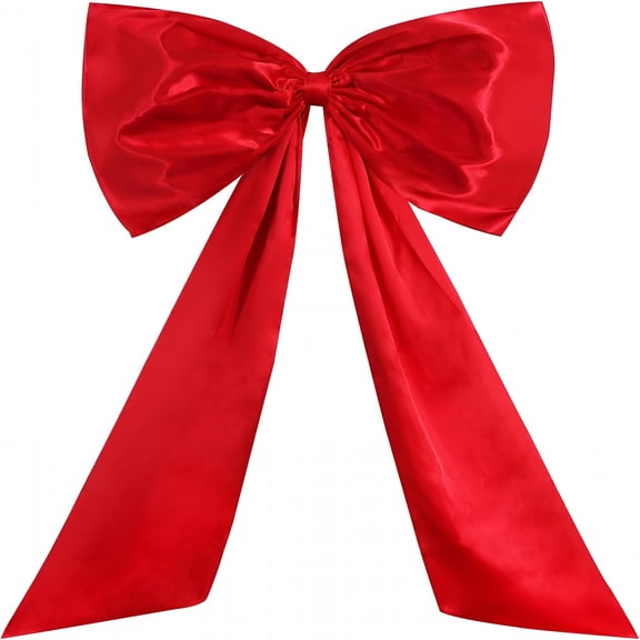 TUWAFE 26 X 42 Inch Giant Red Bow Large Bow for Tree Room Wall Front Door Car Photo Backdrop Decor Valentines Decoration Christmas Birthday Wedding Baby Shower Outdoor Decorations