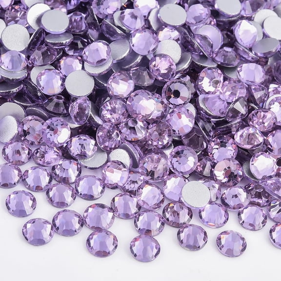TUWAFE 288Pcs Lavender Diy Glass Flatback Rhinestones for Bedazzling,Round Crystal Gems for Nail Art,Stage Makeup,Clothing,Bag Decoration 0.24" 6.2Mm Ss30 Lt.Violet