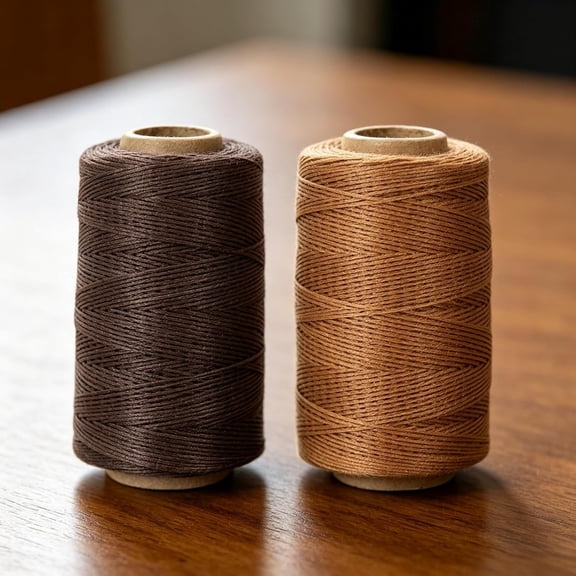 TUWAFE 2Pcs Durable 11.8Inch 0.8Mm Waxed Leather Thread for Hand Sewing - Mixed Color Polyester 100% Craft Supplies