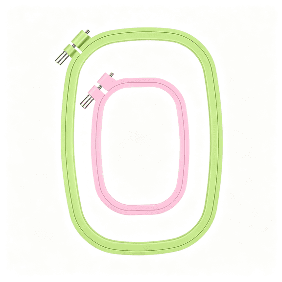 TUWAFE 2Pcs Square Embroidery Hoops,Rectangle Embroidery Frame Plastic Cross Stitch Hoop for Sewing Needlework Projects Embroidery Hoops(2 Sizes,Green and Purple)
