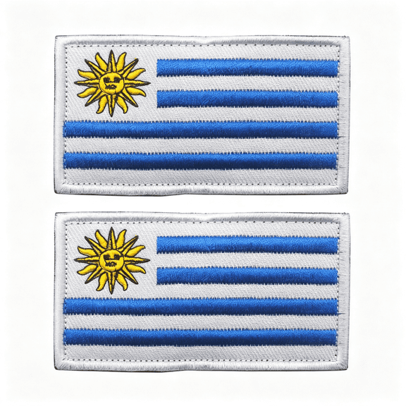 TUWAFE 2Pcs Uruguay Flag Patches Embroidered Morale Patch Hook and Loop | Uruguay,Tactical Military Patch,Versatile Tactical Attachment,Applique Fastener,3"2"
