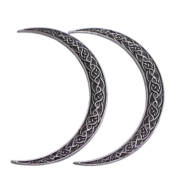 TUWAFE 2Pcs Viking Moon Crescent Hairpins for Women Gothic Metal Hair Sticks&Forks,Retro Hair Styling Pins for Updo,Cosplay&Renaissance Festival
