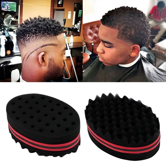 TUWAFE 2pcs Hair Sponges for Curls Men Women Kids Barber Hair Sponge Dreads Locking Twist Afro Curl Coil Wave Hair Care Tool