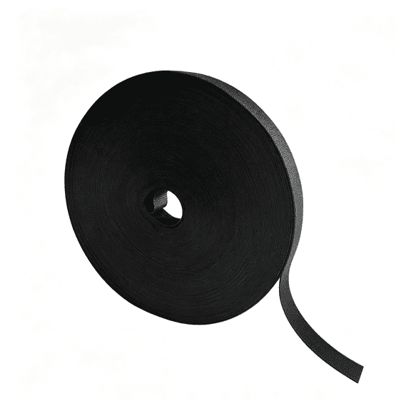 TUWAFE 3/4" X 100Ft Black Hook and Loop Wrap Roll Tape Bundling Ties Fasten to Themselves|Reusable Multi-Purpose Cable Ties Double Sided Self-Gripping Strips