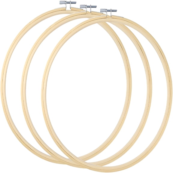 TUWAFE 3 Pack 12 Inch Wood Embroidery Hoop Circle Cross Stitch Hoop Ring for Art Craft Handy Sewing