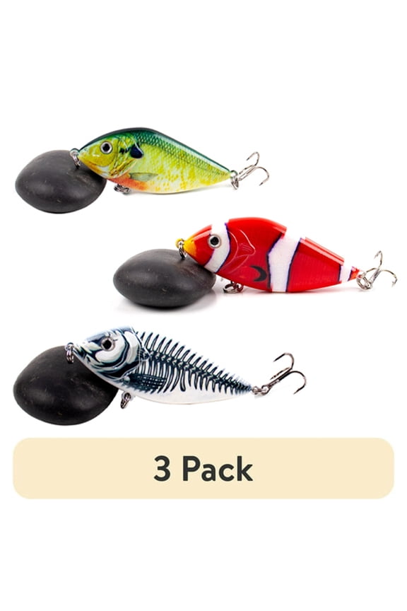 3 Pack Fishing Lure Keychain,Hard Plastic Mini Lure Key Ring with Assorted Colors for Keys and Gear