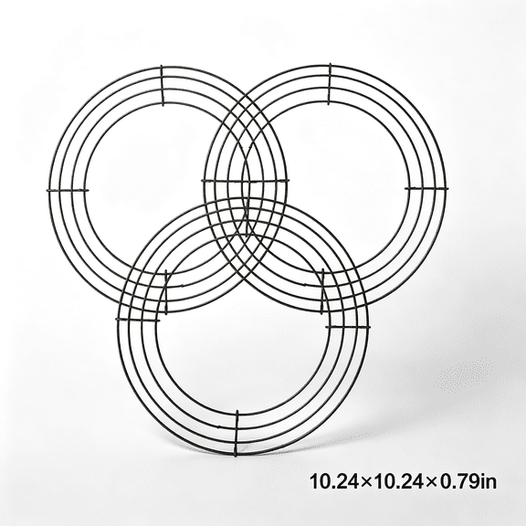 TUWAFE 3 Pack Wreath Frame, Wreath Form, 10" Wire Wreaths Frame,Dark Green Metal Wreaths Frames Round Rings for Easter Mother's Day Graduation Front Door Outdoor DIY Craft Decorations