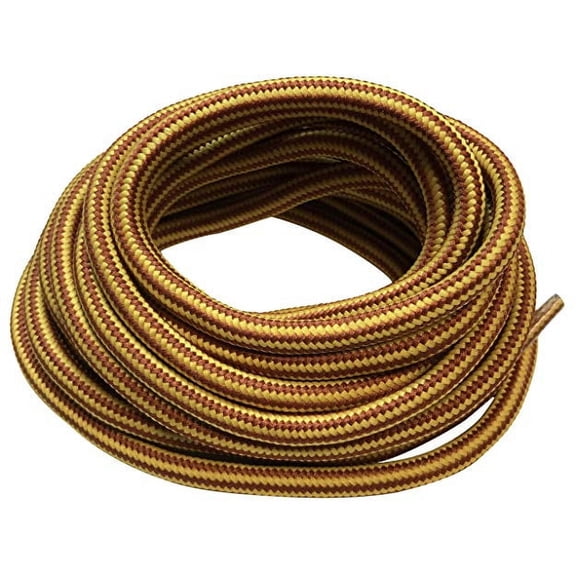 TUWAFE 3 Pairs Yellow/Brown Heavy Duty Round Boot Laces Shoe Laces for Boots for Hiking Work Military Boots 40 45 48 54 55 60 63 72 Inches
