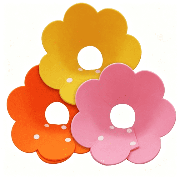 TUWAFE 3-Piece Elizabethan Collar Set for Cats,Soft and Adjustable Post-Surgery Recovery Collars for Kittens,Puppies,And Rabbits (Pink,Orange,Yellow) Cat Cone Collar Soft