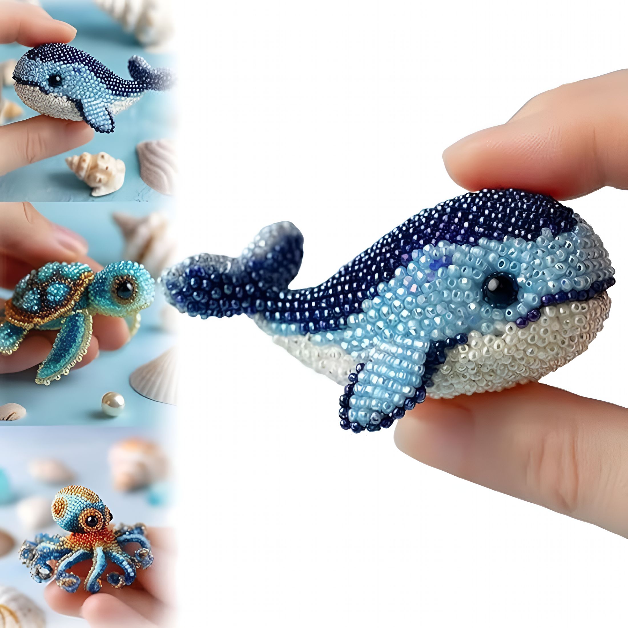 TUWAFE 3D Ocean Animals Diy Beadwork Craft Kit for Beginners Adults ...
