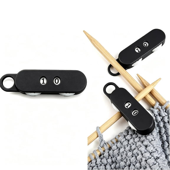 TUWAFE 3D Printed Knitting Counter Universal Manual Knitting Stitch Counter for Crocheting Double Digits Spinner Knitting Needle Marking Tool Universal Manual Travel Sewing Kit(Green)
