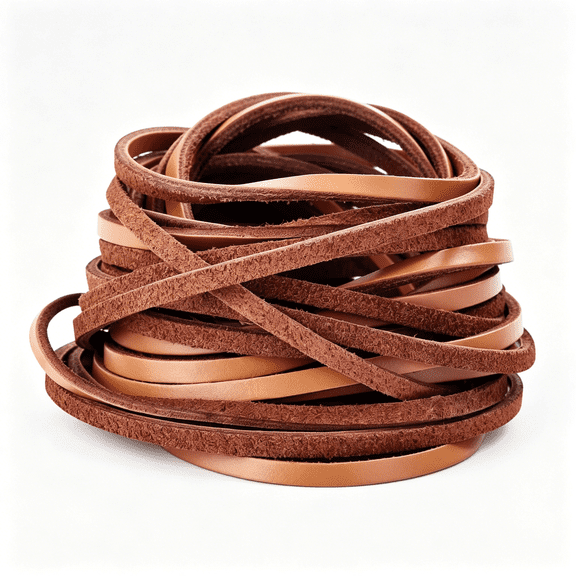 TUWAFE 3Mm Flat Genuine Leather Cord, Strip Cord Braiding String Tan for Jewelry Making, Leather Shoe Lace, Arts & Crafts (Tan_3Mm_5Yards)