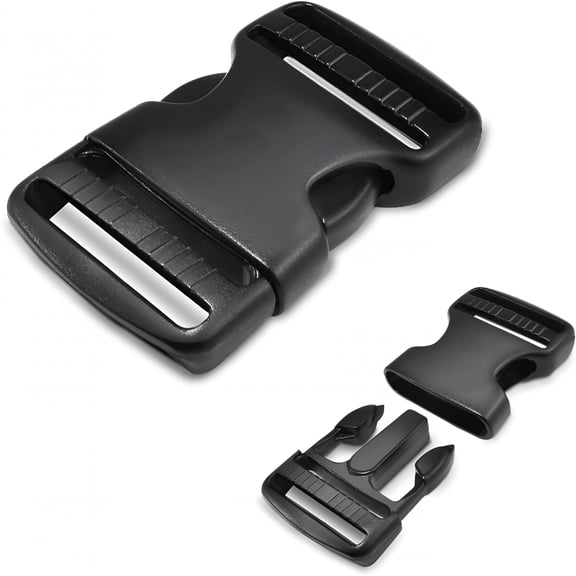 TUWAFE 3 Pcs 1-1/2 Inch Plastic Buckles for Strap Replacement, Quick Side Release Clips for Backpacks, Dog Collars, and Nylon Webbing