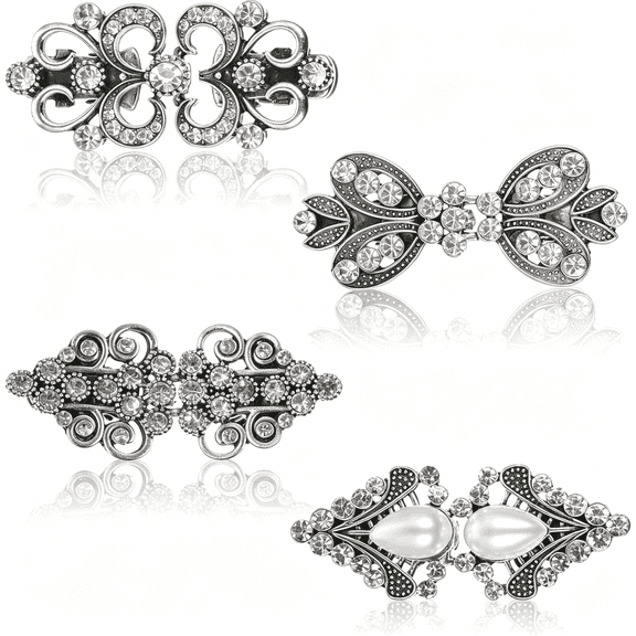 DESIGNICE Dress Clips for Shirts, Silver 4 Pcs, Cinch Clips to Tighten Waist for Women