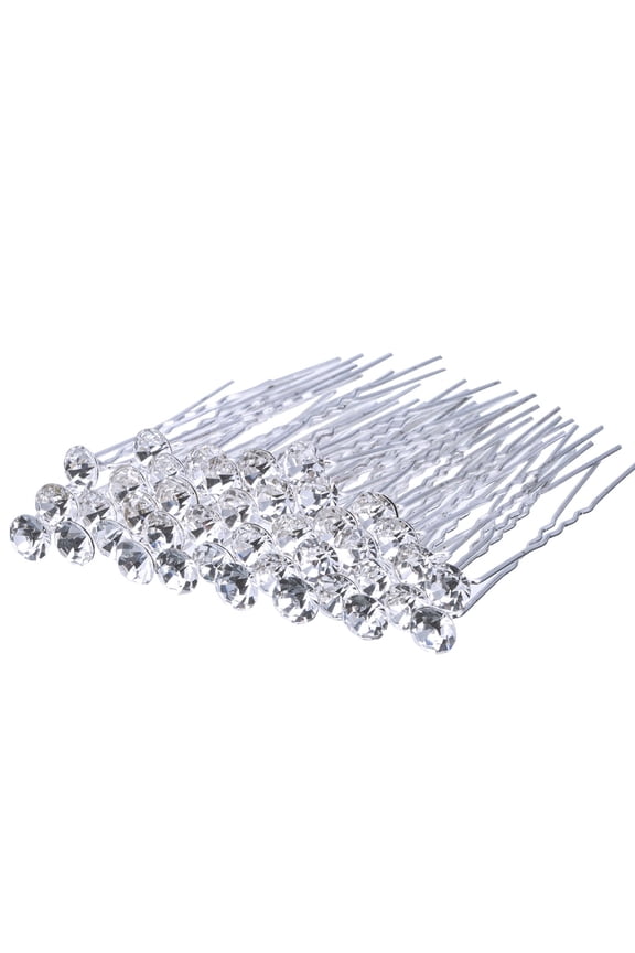 40 Pcs Bridal Wedding Hair Pins,U Shaped Rhinestone Hair Clips,Crystal Silver Wedding Hair Jewellery Hair Styling Accessories,Diamante Hair Clips for Women Girls Bridesmaids Prom()