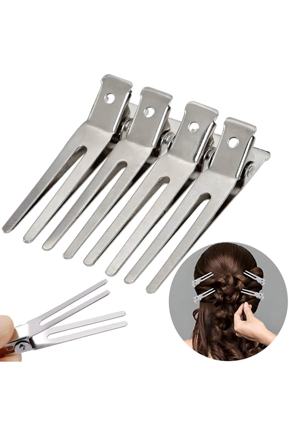 40 Pcs Double Prong Pin Curl Clips, Hair Setting Locs Retwist Clips, Smooth Hairdressing Styling Tools for Salon