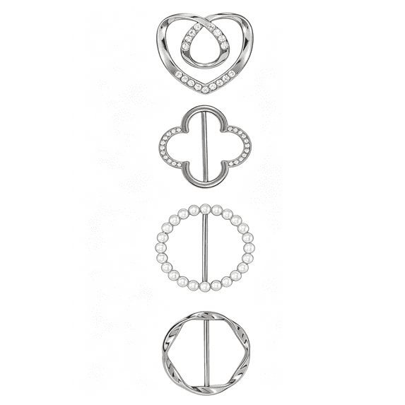 TUWAFE 4Pcs Scarf Ring Clip T-Shirt Tie Clips for Women,Shirt Clips to Tighten Tops for Women,Fashion Clothing Accessories