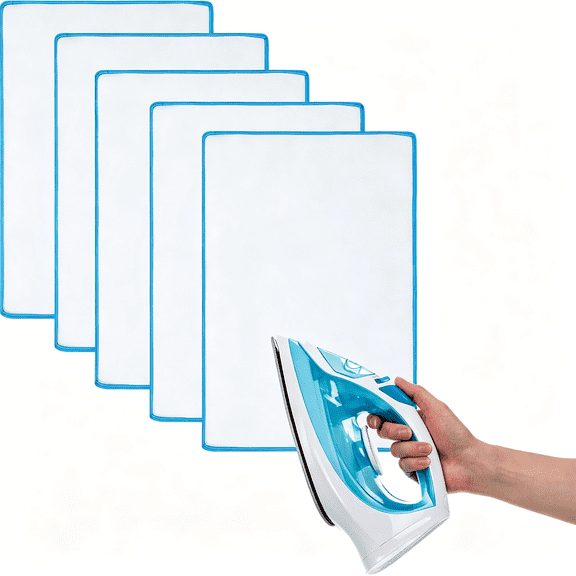 TUWAFE 5 Pcs Pressing Cloth for Ironing Heat Resistant Ironing Mesh Protector to Protective Delicate Fabrics Like Silk and Wool,15.75 X 23.62 Inches