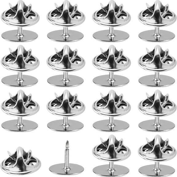 TUWAFE 50 Pairs Pin Backs ReplacementSilver Butterfly Tie Tacks, Perfect Blank Pin Keepers for Craft Making Jewelry Making